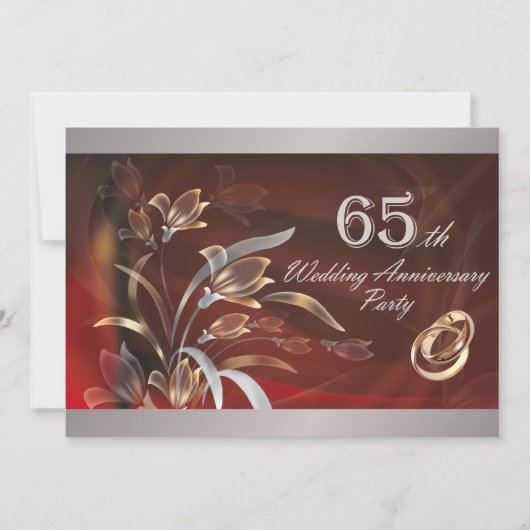 Uitnodigingen van de 65e bruiloft Jubileum Partij (Voorkant)