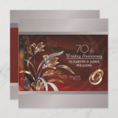 Uitnodigingen van de 70e bruiloft Jubileum Partij (Voorkant / Achterkant)