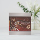 Uitnodigingen van de 70e bruiloft Jubileum Partij (Staand voorkant)