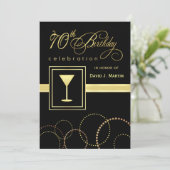 Uitnodigingen van de 70e verjaardag van de verjaar (Staand voorkant)