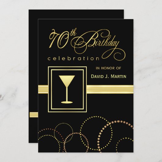 Uitnodigingen van de 70e verjaardag van de verjaar (Voorkant / Achterkant)