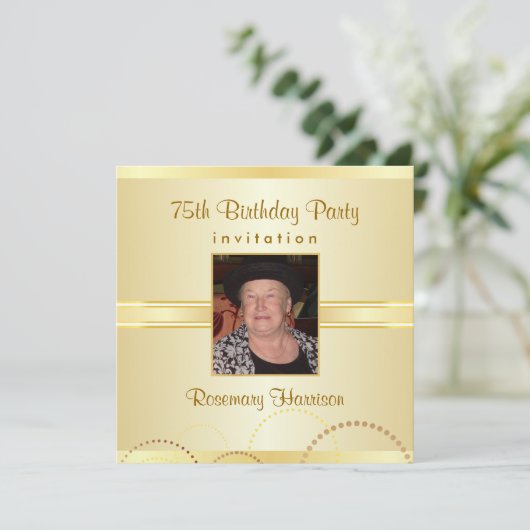 Uitnodigingen van de 75e verjaardag van de Dag - O (Staand voorkant)