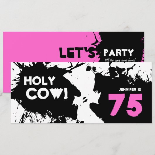 Uitnodigingen van de 75e verjaardag van de verjaar (Voorkant / Achterkant)