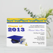 Uitnodigingen van de Aangepaste Blauwe en Gouden G (Staand voorkant)