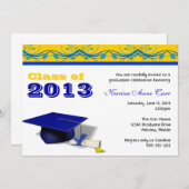 Uitnodigingen van de Aangepaste Blauwe en Gouden G (Voorkant / Achterkant)