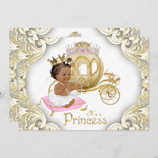 Uitnodigingen van de Afrikaanse Amerikaanse prinse (Voorkant / Achterkant)