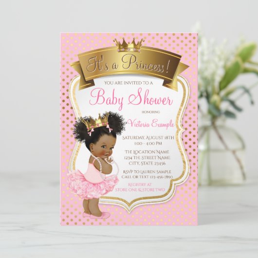 Uitnodigingen van de Afrikaanse Amerikaanse prinse (Staand voorkant)