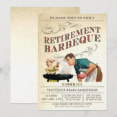 Uitnodigingen van de aftredingspartij | BBQ  (Voorkant / Achterkant)