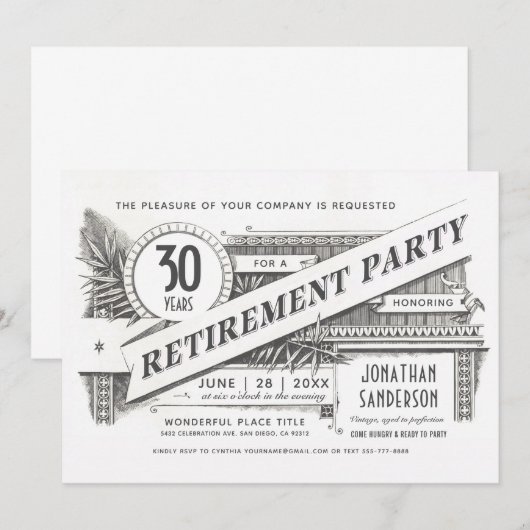 Uitnodigingen van de aftredingspartij | Hoogste Vi (Voorkant / Achterkant)