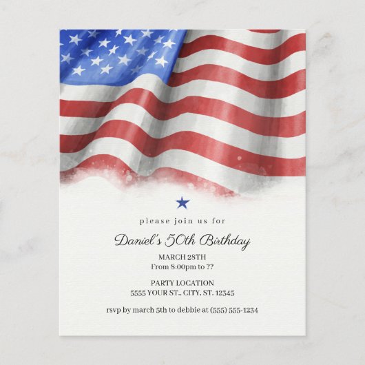 Uitnodigingen van de Amerikaanse Flag Birthday Par (Voorkant)