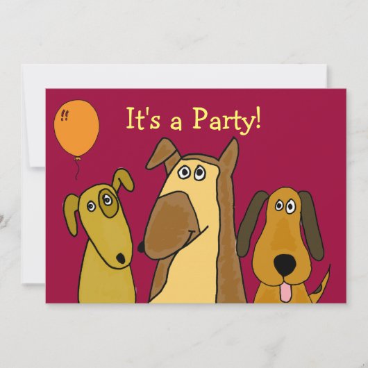 Uitnodigingen van de AU-Cute Puppy Dog Party (Voorkant)