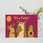 Uitnodigingen van de AU-Cute Puppy Dog Party (Staand voorkant)