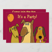 Uitnodigingen van de AU-Cute Puppy Dog Party (Voorkant / Achterkant)