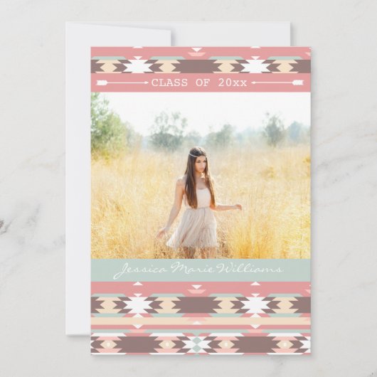 Uitnodigingen van de Aztec Tribal Graduation Party (Voorkant)