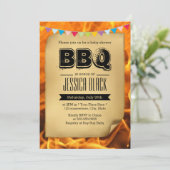 Uitnodigingen van de  Baby shower BBQ (Staand voorkant)