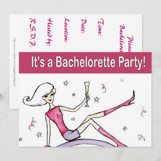 Uitnodigingen van de Bachelorette-partij (Voorkant / Achterkant)