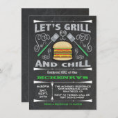Uitnodigingen van de backyard barbecue BBQ in Chal (Voorkant / Achterkant)