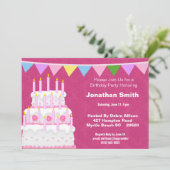 Uitnodigingen van de Banner- en Birthday Cake-part (Staand voorkant)