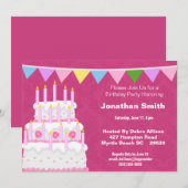 Uitnodigingen van de Banner- en Birthday Cake-part (Voorkant / Achterkant)