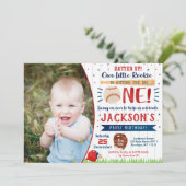 Uitnodigingen van de Baseball Birthday Party (Staand voorkant)