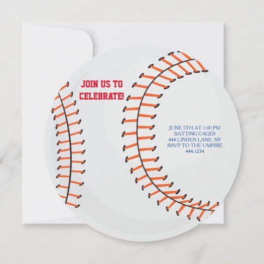 Uitnodigingen van de Baseball Sports Birthday Part (Achterkant)