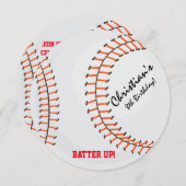 Uitnodigingen van de Baseball Sports Birthday Part (Voorkant / Achterkant)