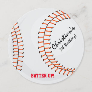 Uitnodigingen van de Baseball Sports Birthday Part