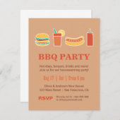 Uitnodigingen van de BBQ Housewarming Party (Voorkant / Achterkant)