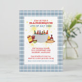 Uitnodigingen van de BBQ-partij van 4 juli (Staand voorkant)