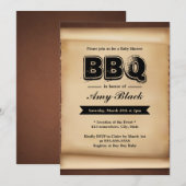 Uitnodigingen van de BBQ-partij voor  Baby shower (Voorkant / Achterkant)