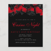 Uitnodigingen van de begrotingscasino Night Party (Voorkant)