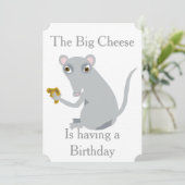 Uitnodigingen van de Big Cheese Birthday Party (Staand voorkant)