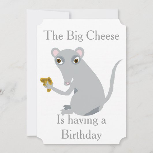 Uitnodigingen van de Big Cheese Birthday Party (Voorkant)