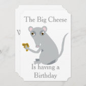Uitnodigingen van de Big Cheese Birthday Party (Voorkant / Achterkant)