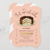 Uitnodigingen van de  Birthday Cake Party (Voorkant / Achterkant)