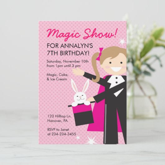 Uitnodigingen van de Birthday-partij van het Magic (Staand voorkant)