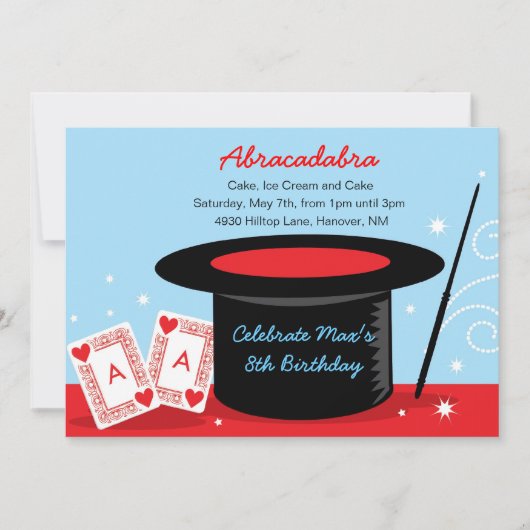 Uitnodigingen van de Birthday-partij van het Magic (Voorkant)