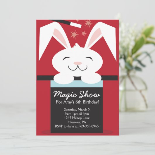 Uitnodigingen van de Birthday-partij van het Magic (Staand voorkant)