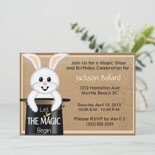 Uitnodigingen van de Birthday-partij van het Magic (Staand voorkant)