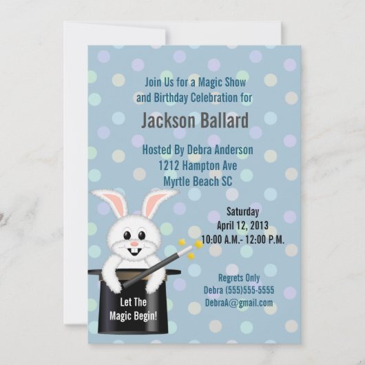 Uitnodigingen van de Birthday-partij van het Magic (Voorkant)