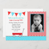 Uitnodigingen van de Birthday Wagon (Voorkant / Achterkant)