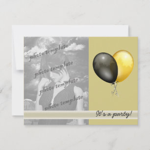 Uitnodigingen van de Black and Gold Balloons Party