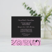 Uitnodigingen van de Black and Pink Photo Engageme (Staand voorkant)