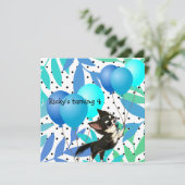 Uitnodigingen van de Black and White Chihuahua Par (Staand voorkant)