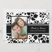 Uitnodigingen van de Black and White Photo Engagem (Achterkant)