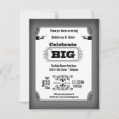 Uitnodigingen van de Black and White Playbill Par (Voorkant)