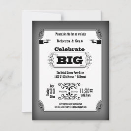 Uitnodigingen van de  Black and White Playbill Par