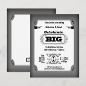 Uitnodigingen van de Black and White Playbill Par (Voorkant / Achterkant)