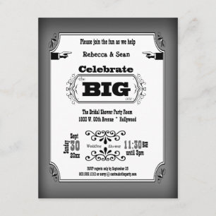 Uitnodigingen van de  Black and White Playbill Par