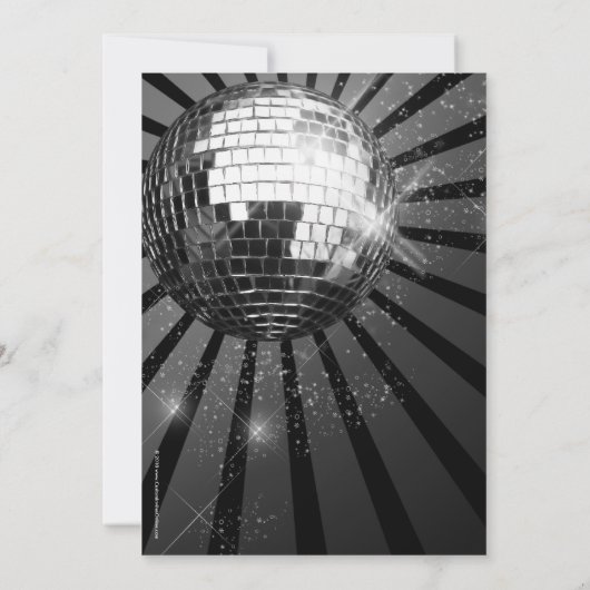 Uitnodigingen van de Black Disco Ball Graduation P (Achterkant)